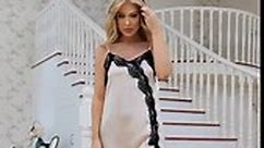 Nightgowns for Women Long Satin Silk Lace Nightgown Chemise Dress Cami Nightshirts