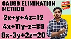 Gauss Elimination Method | System of Equation | Engineering maths | Mathspedia |