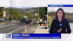 Nurse killed in head-on collision with allegedly stolen car
