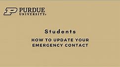 Emergency Contact update