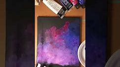 Unicorn Silhouette with Starry Night Sky acrylic painting tutorial