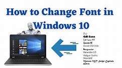 How to change font style in windows 10