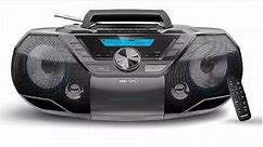 Philips AZ797T Portable CD Player with Cassette, Aux in, FM Radio MP3 unboxing, test and review.