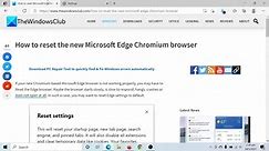 How to Repair or Reset Microsoft Edge browser on Windows 11