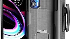 Rome Tech Belt Clip Holster Case for Motorola Edge 2021 / Verizon Moto Edge 5G UW - Slim Shell Holster Combo - Rugged Phone Cover with Kickstand Compatible with Motorola Edge 5G UW - Black
