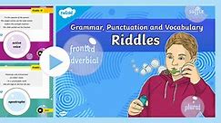 UKS2 Grammar, Punctuation and Vocabulary Riddles Activity PowerPoint
