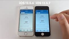 iOS 12.5.6 vs iOS 12.5.7 on iPhone 5s SPEED TEST