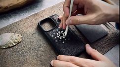 Carveit Designer Wooden Protective Case for iPhone 13 Magnetic Case Cover [Wood Engraving & Shell Inlay] Compatible with iPhone 13 MagSafe Case (Mandala Floral-Cherry)