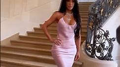 Kim Kardashian at Victoria Beckham show during Paris Fashion Week. #kimkardashian