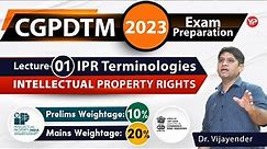 IPR Terminologies | CGPDTM Intellectual property rights | Written exam preparation & guidance