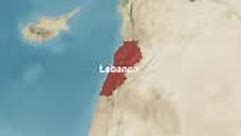 Colored topographic Lebanon map available with text that can zoom...