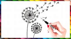 How To Draw A Dandelion Step By Step | Dandelion Drawing EASY