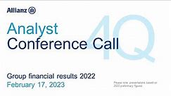 Allianz Financial Results 2022: Analyst Call