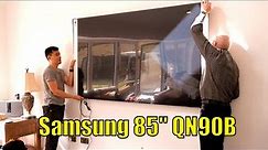 Samsung 85" QLED QN90B Unboxing and Wall Mount Installation