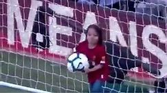Mo Salah's daughter scores at the Kop end