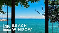 4K Beach window view - Relaxing, Calming, Ambience