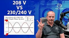 How is 208 volts different than 230/240 volts?