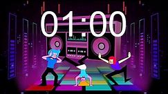 1 Minute Dance Party Countdown TIMER in 4K - [TIMER With MUSIC For KIDS] 💃