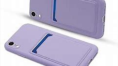 Silicone Card Case Compatible with iPhone Xr 6.1 Inch - Purple
