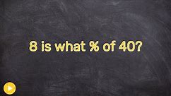 Learn how to find 8% of 40