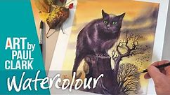 How to Paint a Spooky Black Cat in Watercolour