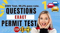 NEW 2022 Permit Exam for Driver's License PART 1.Test Questions Actual DMV.PASS 100%