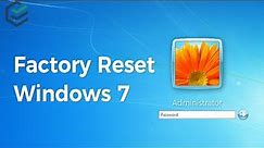 [2023 New] How to Factory Reset Windows 7 | Factory Reset Dell Laptop without Password