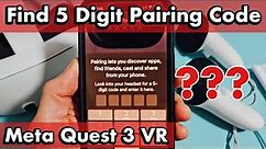Meta Quest 3 VR: How to Find 5 Digit Code (Pairing Code)