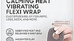 Calming Heat Flexi Wrap by Sharper Image- Personal Electric Heating Pad Wrap, Vibrations & Clay Bead Filling, 3 Heat & 3 Massage Settings for 9 Combinations, 25" x 2.5" Grey