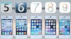 iOS 5 vs iOS 6 vs iOS 7 vs iOS 8 vs iOS 9 on iPhone 4S Speed Test