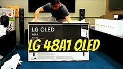 LG OLED 48A1 Unboxing, Setup and 4K HDR Retail Demos Review, OLED48A16LA