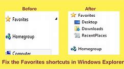How to Restore Default Favorites Links in Navigation Pane of Windows 10/8.1/7