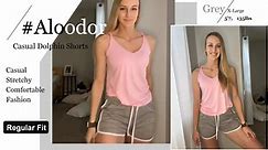 Aloodor Lounge Shorts for Women Casual Summer-Grey M
