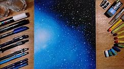 Drawing - Galaxy Night Scenery with Oil Pastel for Beginners | JamesArt