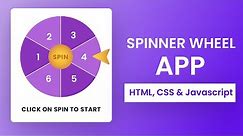 Spin Wheel App With Javascript | HTML, CSS & Javascript Project