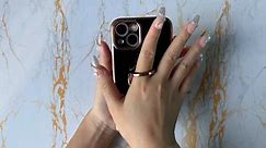 Plating Rose Gold Edge Phone Case With Ring