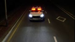 HLAUTO 6Z4J Emergency Dash Strobe Lights: 2x16.8 Blue White Safety Lights, 48 LED Flashing Warning Hazard Interior Windshield Visor Traffic Light Bar for Trucks, Construction Vehicles