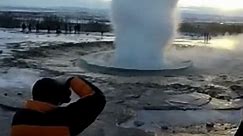 Spectacular Geysir Eruption in Iceland: Nature's Explosive Power