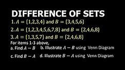 Difference of Sets | Algebra 1| Math Video Central