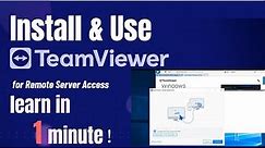 Learn to Install and Use TeamViewer in Just 1 Minute | Easy Tutorial for Beginners
