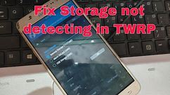 How to fix Memory card not showing/PC not detecting storage while using TWRP | Samsung galaxy J7 6