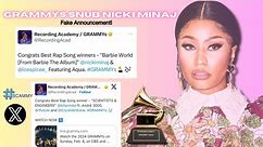Grammys take back Grammy AWARD WINNING Announcement to Nicki Minaj. Major SNUB & ERROR!