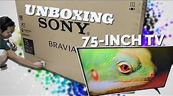 SONY 75-INCH 4K TV - UNBOXING | SETUP | PREVIEW