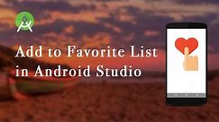 Add to Favorite List, Like Button | Android Studio - Part 1