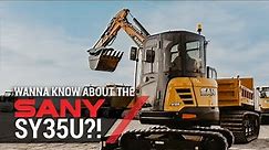 SANY SY35U Mini Excavator In Action! Machine Walkaround & SANY Excavator Review