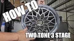 How to powder coat wheels, two colors with three stages.