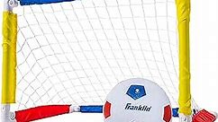 Franklin Sports Kids Mini Soccer Goal Sets - Backyard + Indoor Mini Net and Ball Set with Pump - Portable Folding Youth Soccer Goal Sets for Kids + Toddlers - 24" x 16"