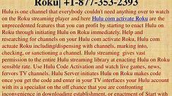 How To Install Hulu com activate Roku| +1-877-353-2393