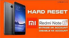 Hard Reset MI Xiaomi Redmi Note 3