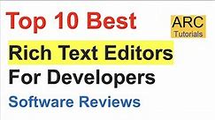 Top 10 Best Rich Text HTML JavaScript Editor 2022 | Free WYSIWYG HTML Editor | Top HTML Editors 2022